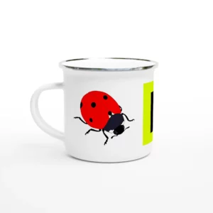 Mug émail blanc – Collection Brave bête™ | Modèle Coccinelle