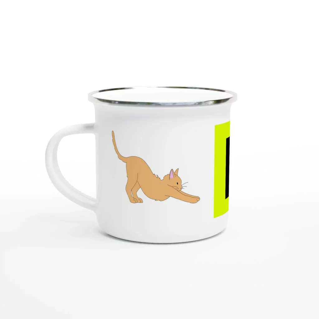 Mug émail blanc – Collection Brave bête™ | Modèle Chat