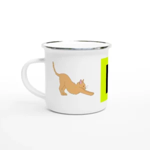 Mug émail blanc – Collection Brave bête™ | Modèle Chat